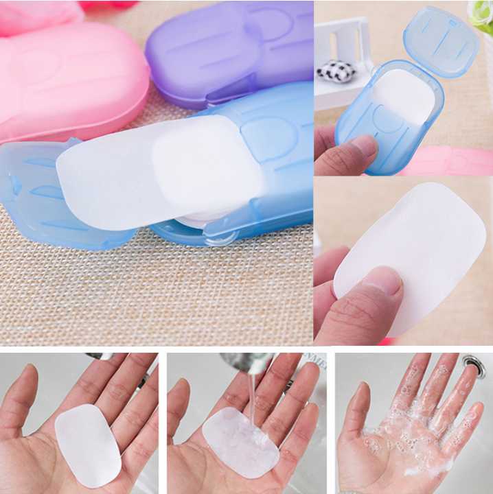 

20/box Disposable Boxed Soap Paper Portable Aromatherapy Hand Wash Bath Travel Mini Soap Box Soap Base Bathroom Accessories, Rose red