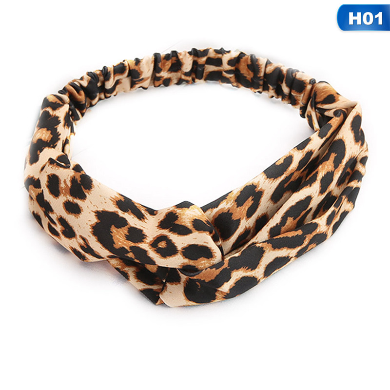

Printing Leopard Cross Headband For Women Turban Hairband Stretch Twisted Knotted Hair Band Hair Accessories Headwear
