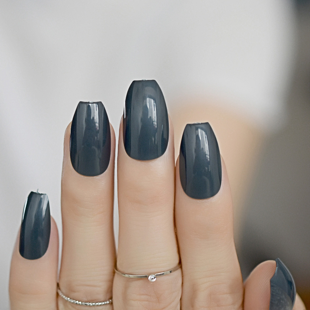 

Greenish Green black Ballerina Nail Art Tips False Fake Coffin Nails Flat Shape Full Cover Artificial Decoration Manicure Tool, White