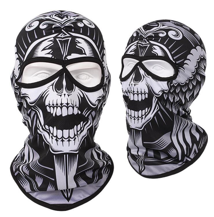 

Cartoon print skull mask paintball full face protective ghost mask cycling masks Multi Function Headwear Skull Bandana Motorcycle Helmet