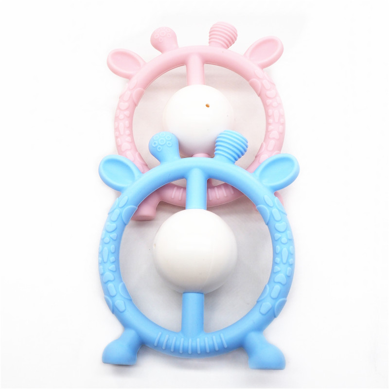 

Chenkai 10PCS Silicone Giraffe Rattles Teether DIY Newborn Infant Baby Pacifier Dummy Nursing Teething Jewelry Animal Toy Craft