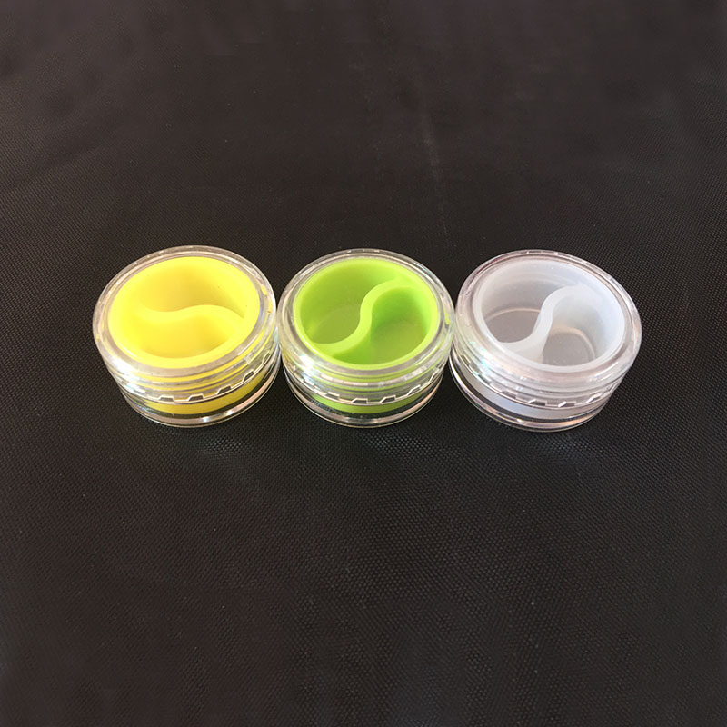 

3 Ml Silicone Jar Dab Wax Vaporizer Oil Container Mini Screw Top Airtight Smell Proof Acrylic Jar Storage Container MOQ 30 Pieces