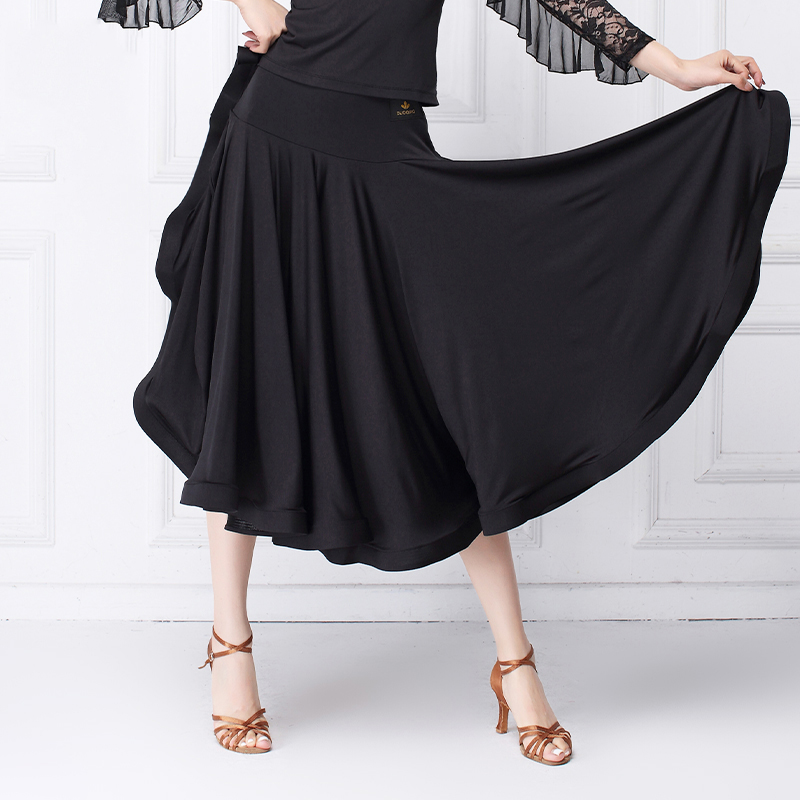 

Ballroom Dance Skirt Women Clothes Stage Dress Group Tango Wear Show Costume Ballroom Performance Dress Black Long Skirt 293