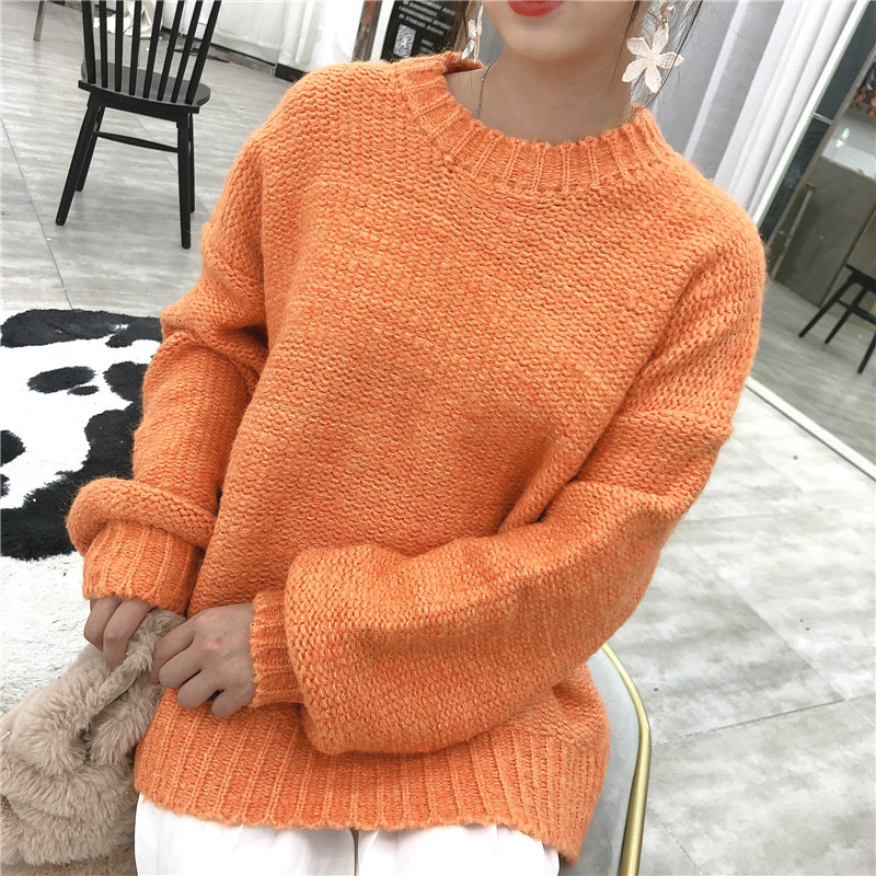

Autumn and winter round neck single pullover pure cashmere sweater female 2019 autumn new round neck long-sleeved sweater short, Blue