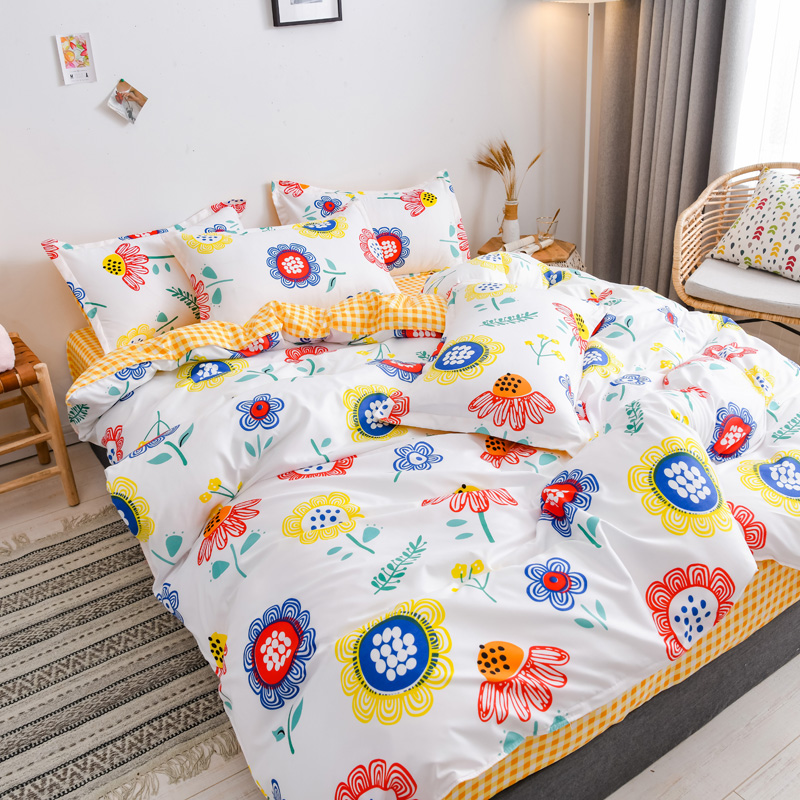 

Modern Style Bedding Sets Polyester king queen full single family size bed linen set, Tr39