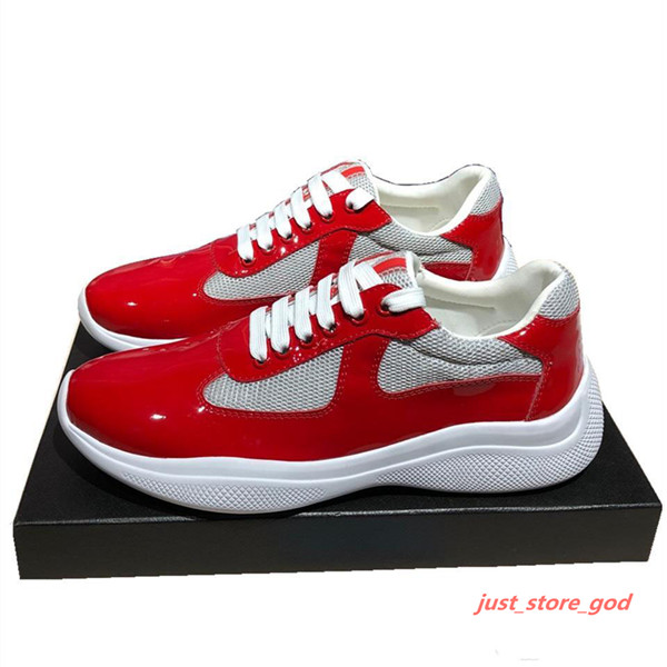 2020 Hommes Fashion Casual Chaussures Coupe America's Coupe Hococale Designers Sneakers en cuir verni et Nylon Sneakers de luxe Mens chaussure 12
