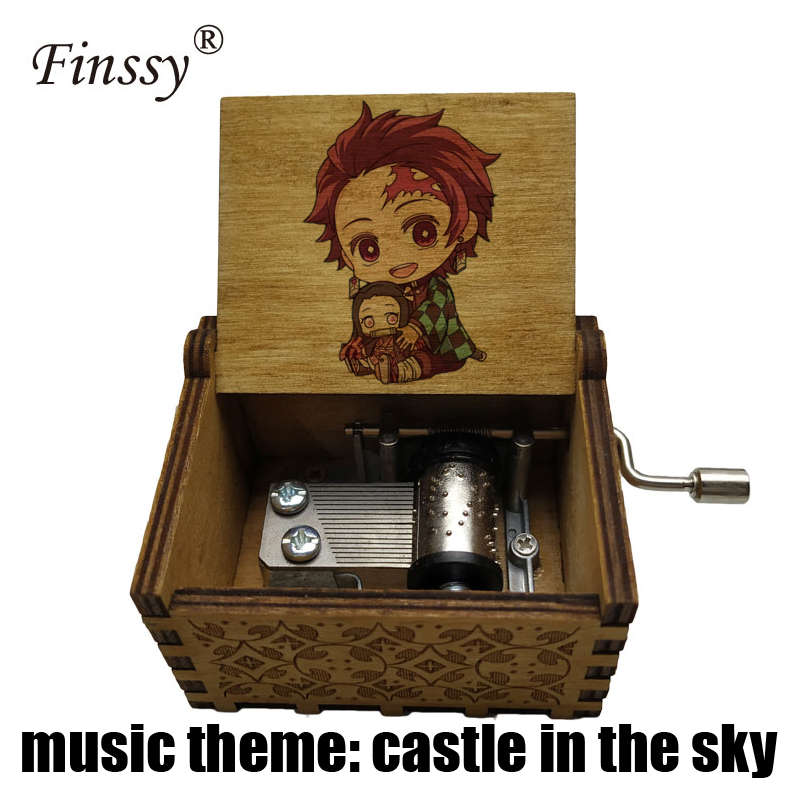 

new 42 styles Demon Slayer Kimetsu no Yaiba Kamado Tanjirou print Music Box castle in the sky music theme boys gift musical box