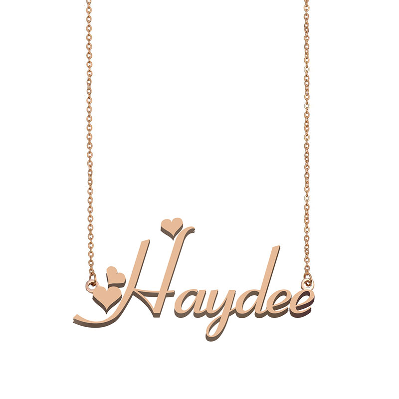 Haydee Name Necklace Pendant for Women Girlfriend Gifts Custom Nameplate Children Best Friends Jewelry 18k Gold Plated Stainless Steel-image-536317925