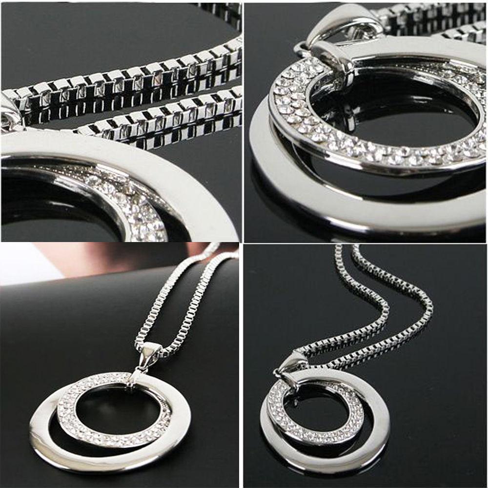 

Fashion-s Pendant Crystal Rhinestone Long Chain Necklace