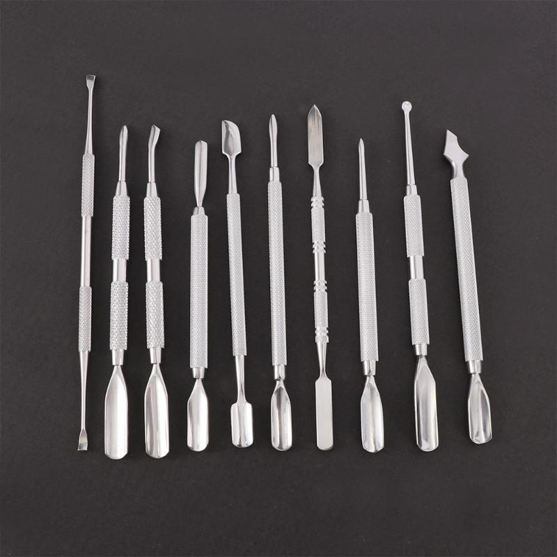 

1 Pcs Dual-end Stainless Steel Nail Cuticle Pusher Spoon Remover Trimmer Dead Skin Manicure Pedicure Cleaner Nail Tool
