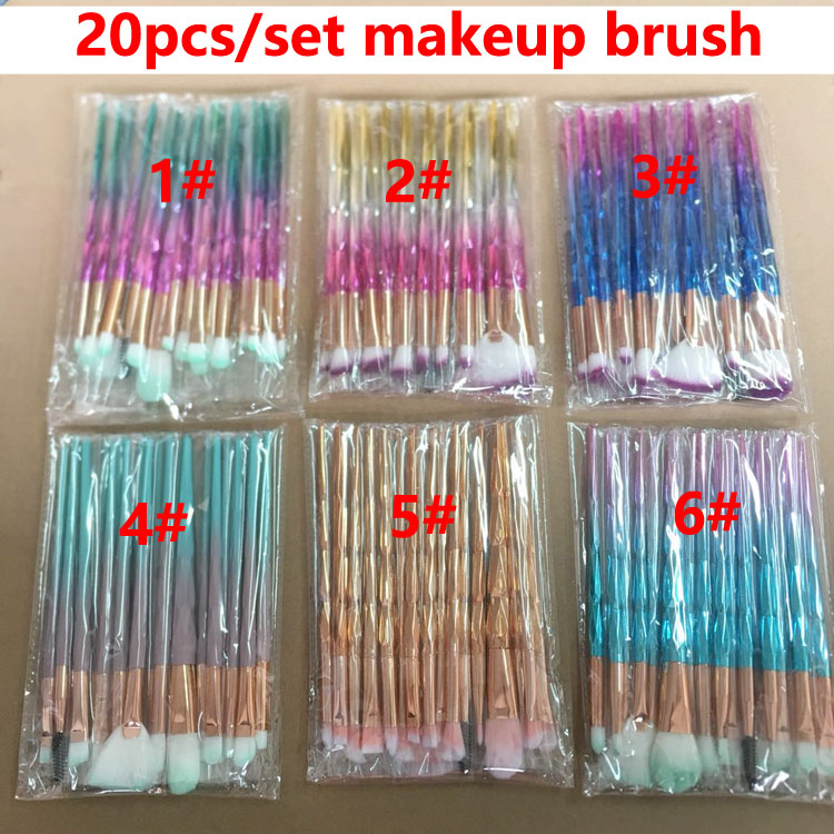 

3D Diamond Makeup Brushes Kits Face Eye Puff Batch Colorful Foundation Beauty Cosmetics ,20pcs/set