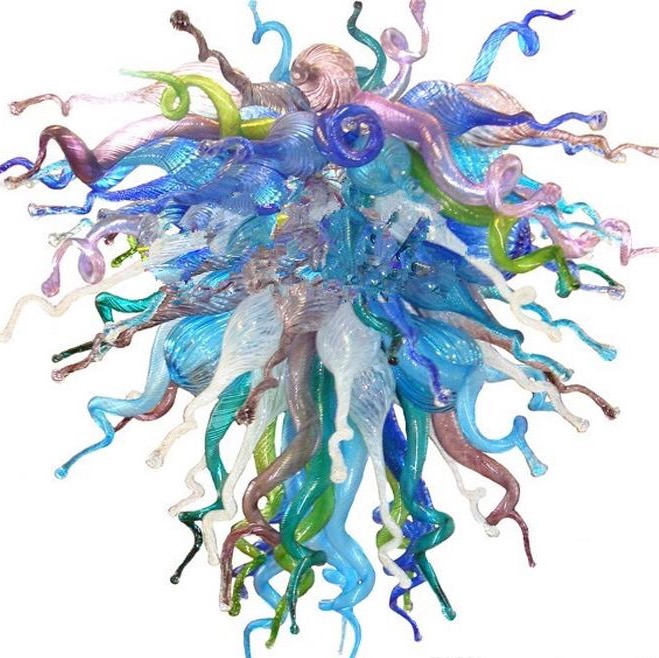 Lamps Artistic Hand Blown Glass Chandeliers Multi Color LED Chandelier Lighting for Living Dining Room Light Fixtures-image-455179757