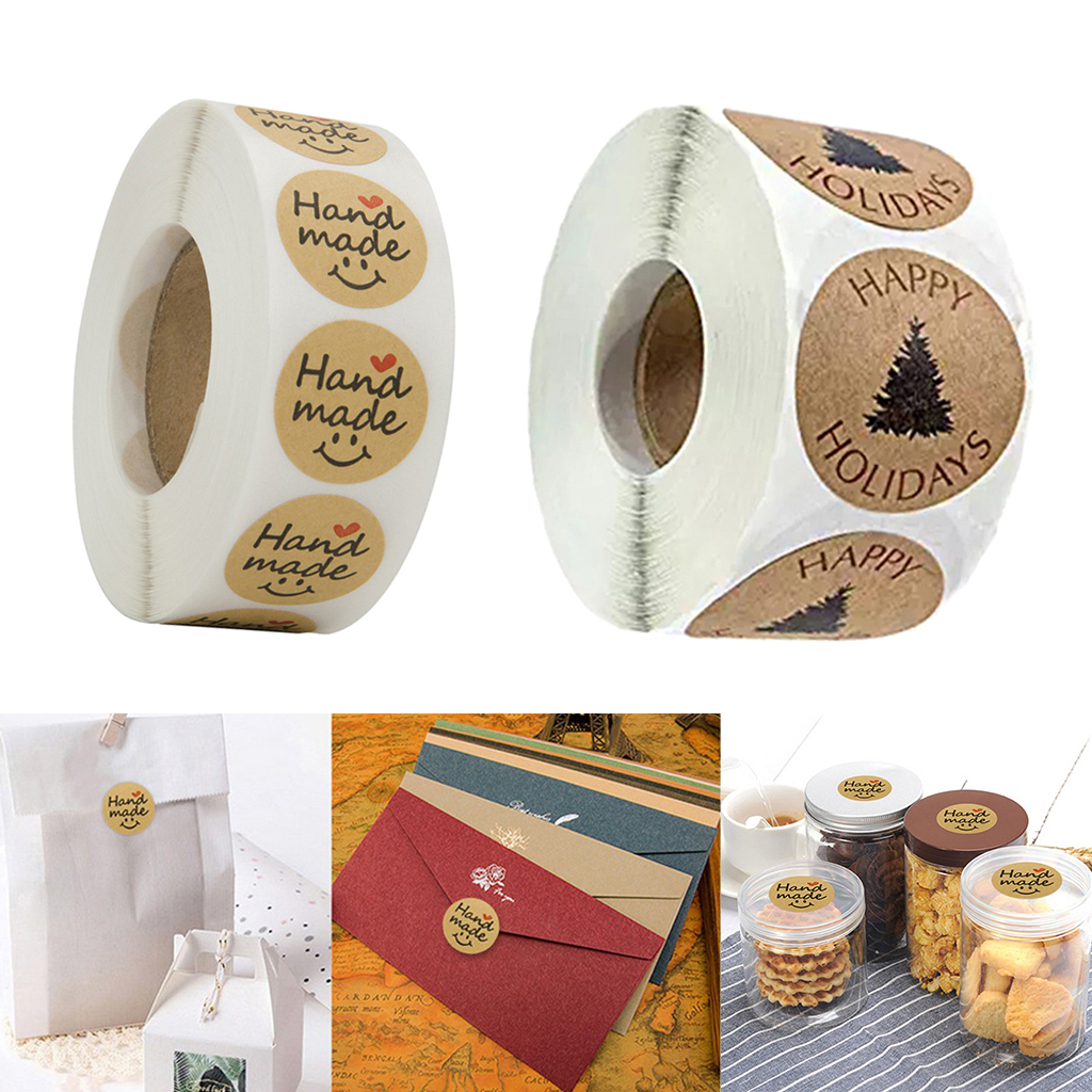 

1000pieces decorative paper sticker roll tags gift packaging