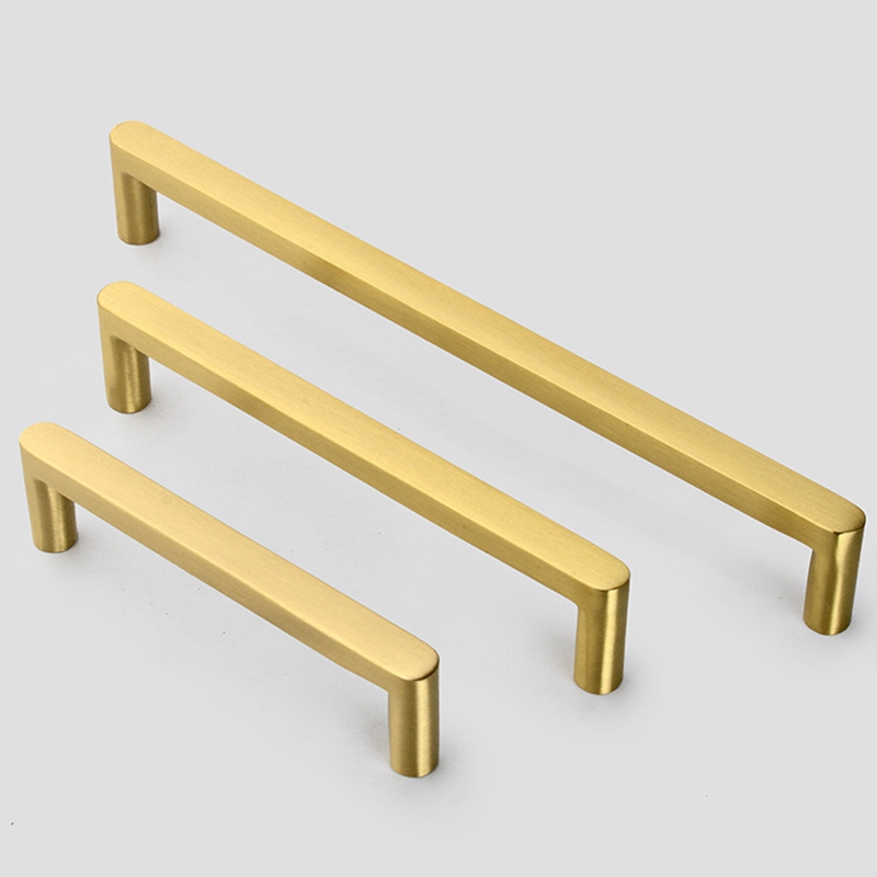 

Modern Solid Brass Kitchen Cabinet Knobs and Handles Gold Drawer Dresser Pulls Cupboard Wardrobe Door Pull Handles