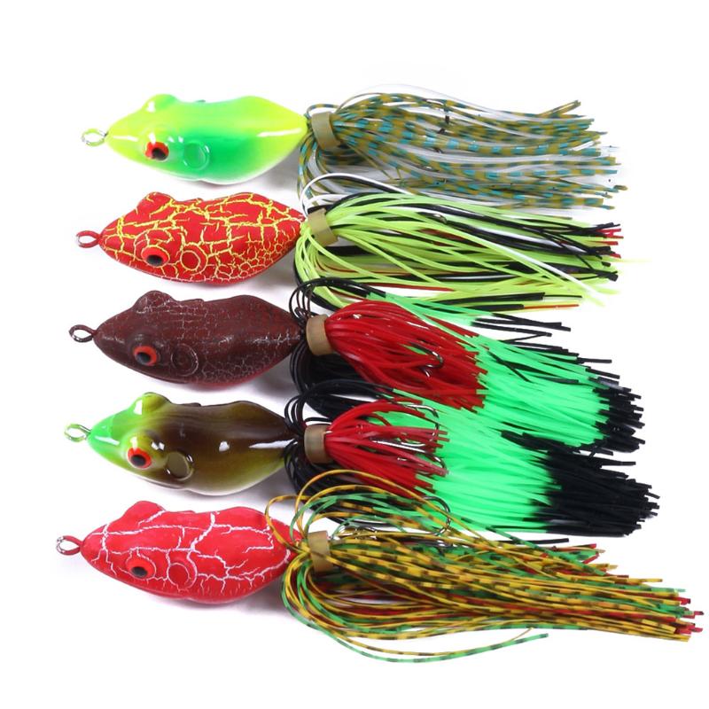 4pcs Rubber Frog Soft Fishing Lures Bass CrankBait Sinking Fashion 3.54/" 6.2g