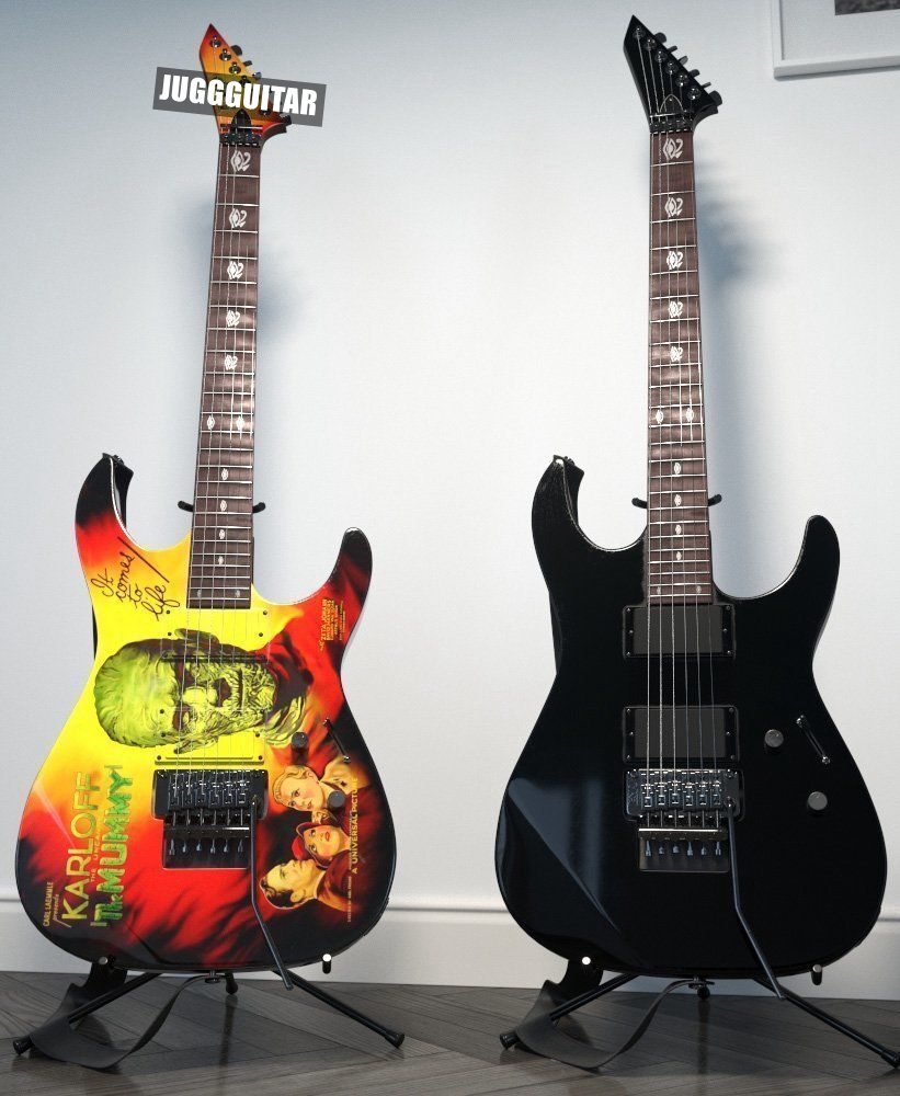 

Custom kirk Hammett LTD KH-3 Karloff Mummy Monster Movies Collection Electric Guitar Reverse Headstock, Copy EMG Pickups, Floyd Rose Tremolo