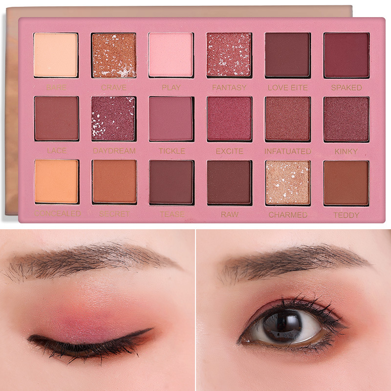

18 Color Eye Shadow Desert Rose Pearlescent Matte Disk