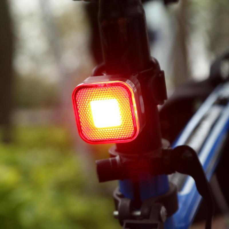 USB Rechargeable Bike Rear Tail Light LED Bicycle Warning Safety Smart Lamp F7