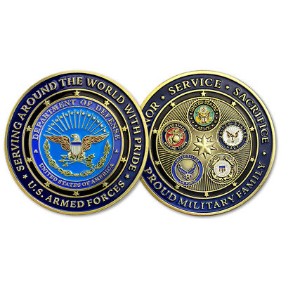 

New Proud Military Family US Armed Forces DOD Challenge Coin.10pcs/lot free shipping