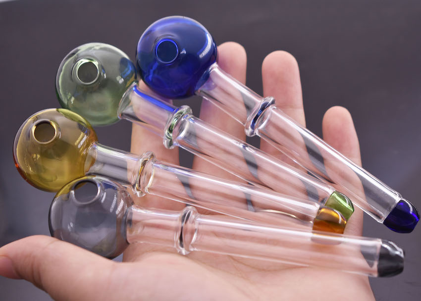 

mini cheap wholesale 12cm OD Ball 30mm glass oil burner pipe Glass hand tobacco pipes for smoking