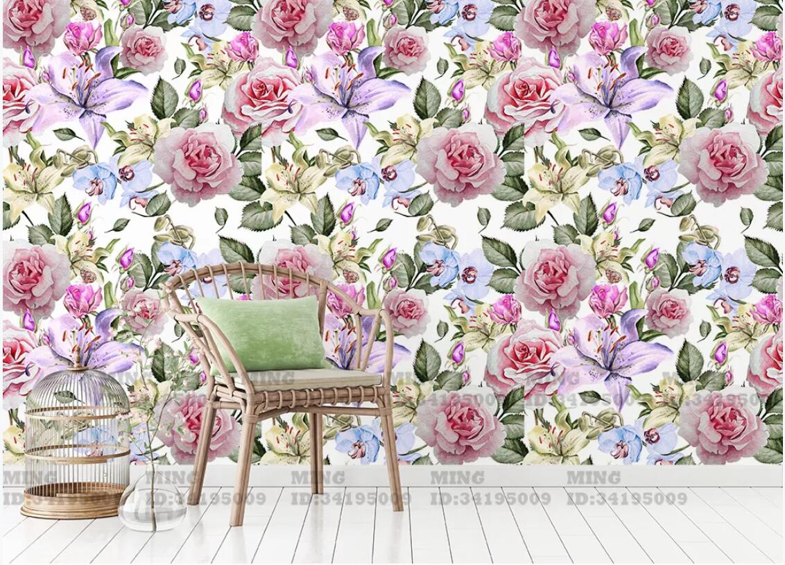 

3d room wallpaper custom photo mural Flowers romantic simple wallpaper home decor wall art pictures wallpaper for walls 3 d, Non-woven fabric