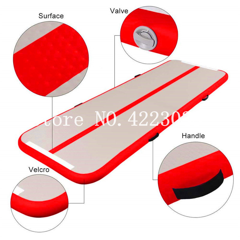 

4m airtrick inflatable gymnastics air mat air track tumbling mat with electric air pump for kids/exercise/training/home/park