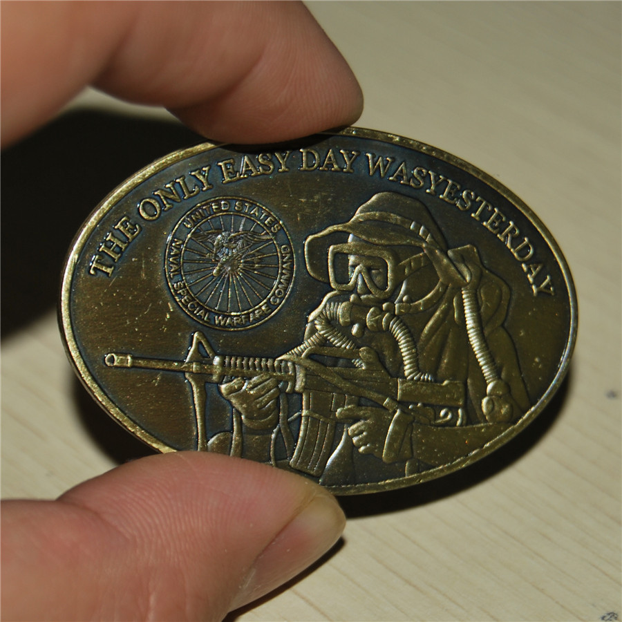 

U.S. NAVY SEAL TEAM coin "The Only Easy Day Was Yesterday" Brass Material Sample order Free shipping metal coin