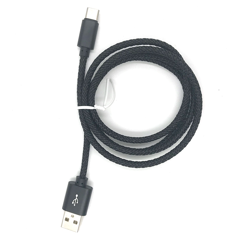 

12cm Hemp Braid Type-c Fast Charging Data Cable, Black