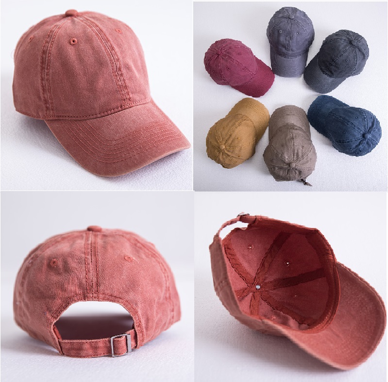 

New Fashion Plain dyed sand washed soft cotton cap blank baseball caps dad hat no embroidery mens cap hat for men and women WCW921, Mixed color
