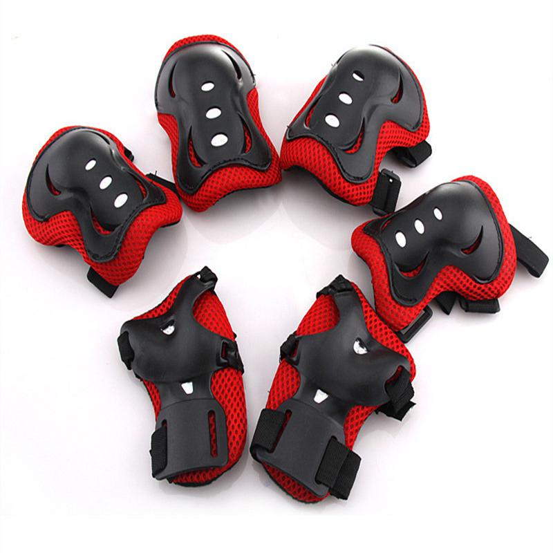 

Elbow & Knee Pads 6PCS Kids Outdoor Sports Protective Gear Wrist Guards Roller Skating Safety Protection, Red