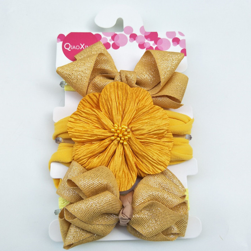 

3Pcs/Set New Fashion Baby Kids Floral Headband Girls Elastic Bowknot Headwear Accessories Hairband, 3pcs-black