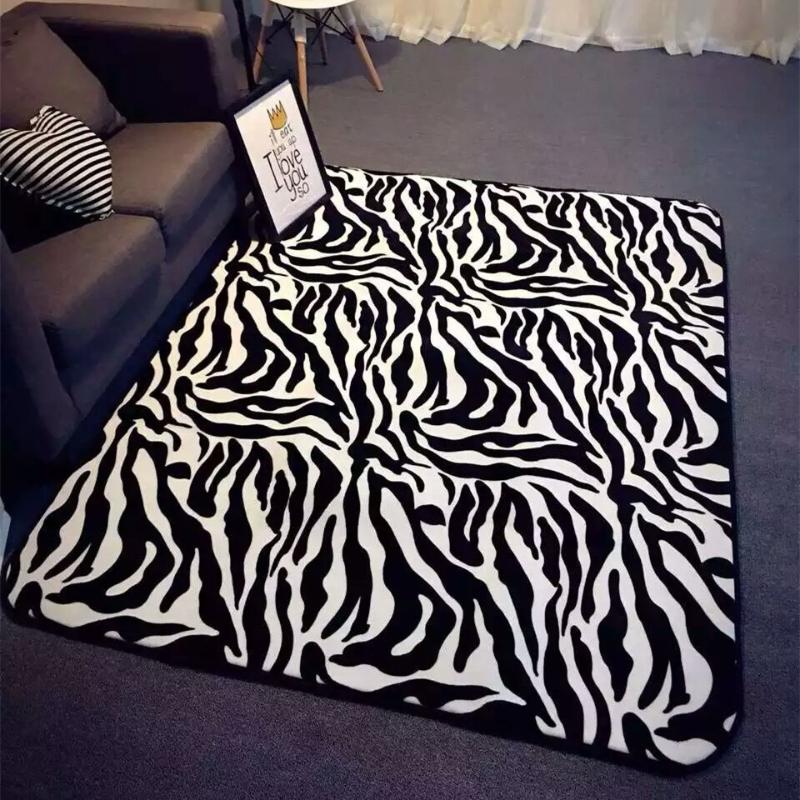 

European Zebra Geometric Printed Carpets For Living Room Non-slip Area Rugs for Bathroom Modern Fashion Floor Carpet Door Mats, 04