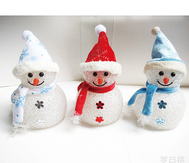 

Wholesales Christmas 20cmEVA Lighted Christmas Snowman Colorful Flash Snowman Lighting Christmas Decoration Automatic Color Change