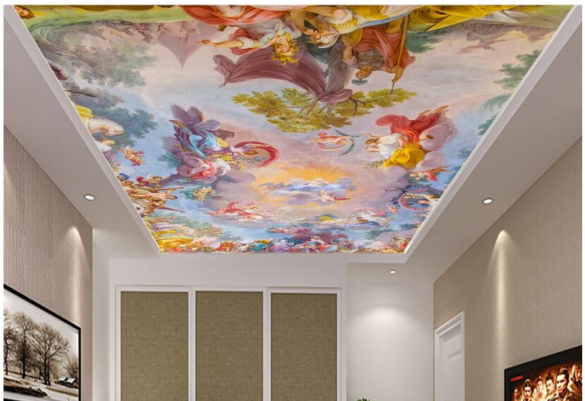 

3d ceiling murals wallpaper custom photo European angel figure oil painting bedroom home decor 3d wall murals wallpaper for walls 3 d, Non-woven