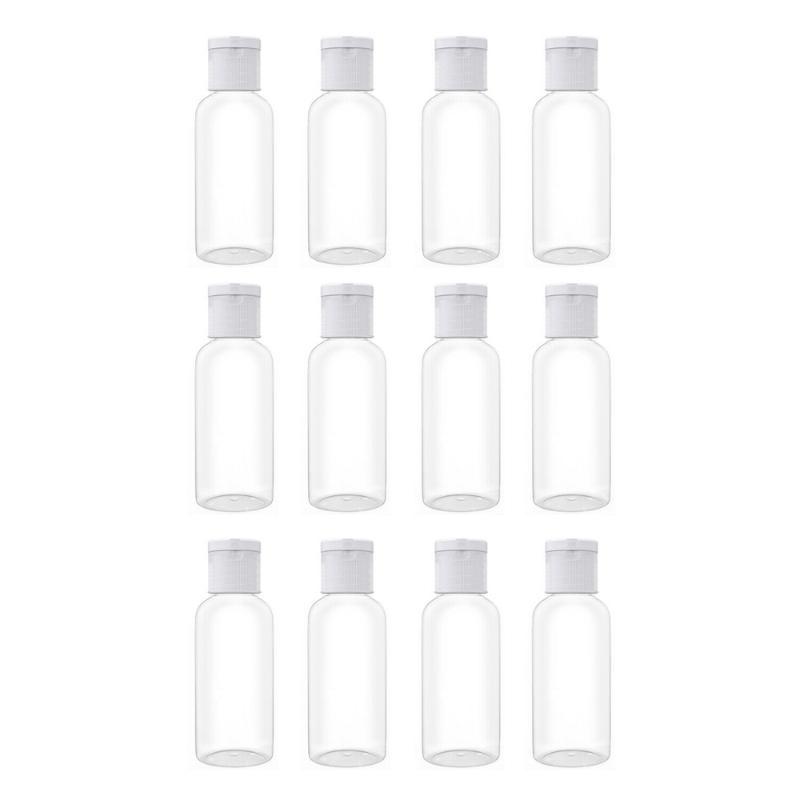

12pcs 30/50/100ml Portable Travel Bottle Plastic Shampoo Lotion Bottles Transparent Cosmetic Sample Container