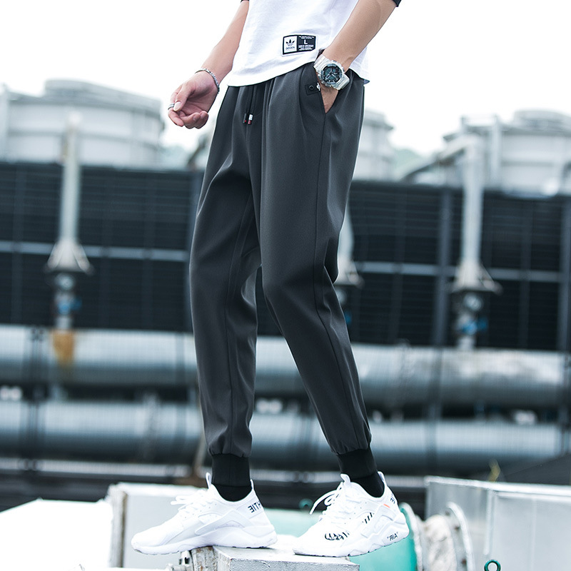 

High Quality Solid Casual Long Pants Loose Plus Size Straight Pants Moletom Masculino Mens Joggers Pantalones Hip Hop, Black