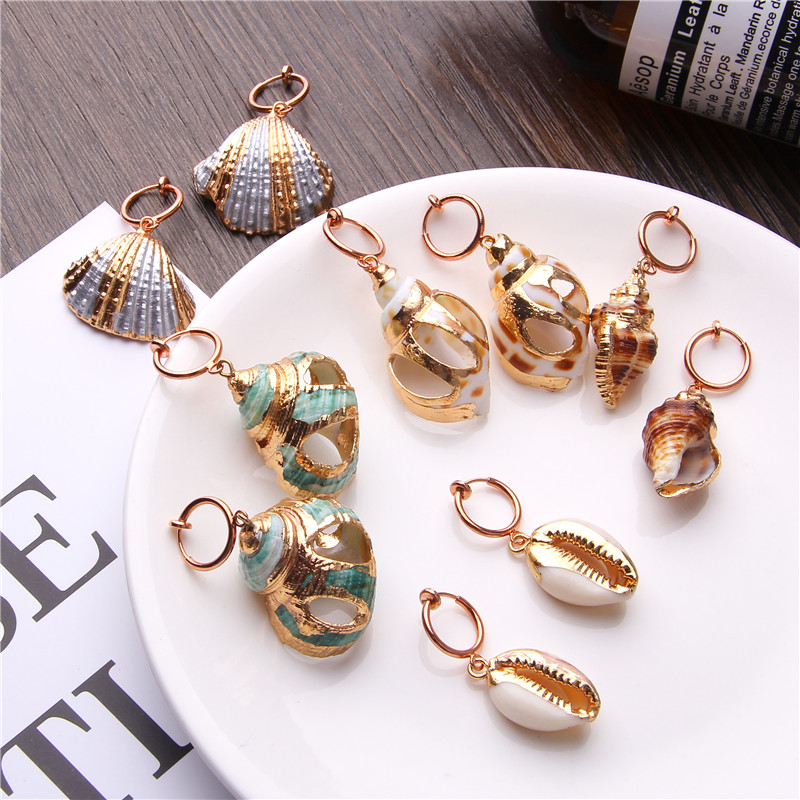 

2019 Boho Cowrie Shell Earrings For Women Earring Hanging Statement Drop Dangle Earrings Sea Shell Summer Beach Jewelry Bohemian
