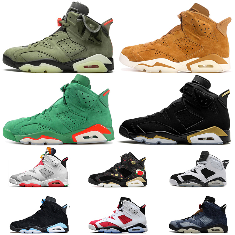 

New Hare 6 Travis Scott 6 6s Jumpman mens basketball shoes DMP 2020 Camo Black Infrared Gatorade trainers sneakers size 13, 17 sport blue 40-47