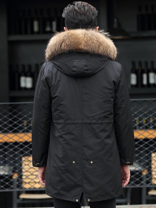 

Jacket Winter Coat Men's Real Raccoon Fur Parka Men Clothes 2020 Male Warm Parkas Plus Size Veste P-P9249C MY2965, Black