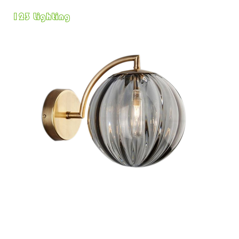 

Colorful Glass Wall Sconce Bedroom Living room LED Wall lights Gold Metal 110-260V Mirror Bathroom lamp Loft Luminaire