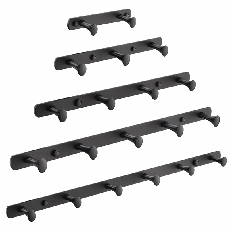 

Black Robe Hooks Wall Hook SUS 304 Stainless Steel Clothes Hanger Brushed Gold Towel Hooks Coat Door Bathroom Accessories