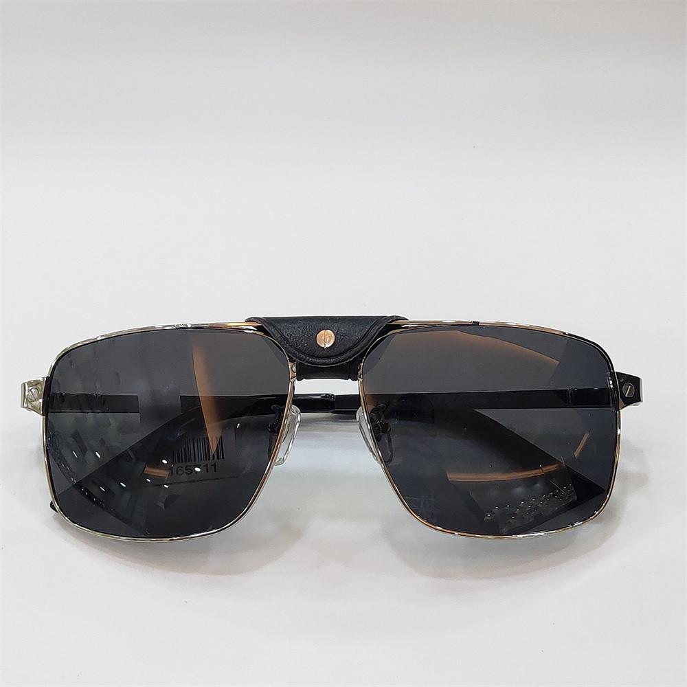 

2020 new fashion foreskin sunglasses female beam leather sunglasses Men ins Popular UV