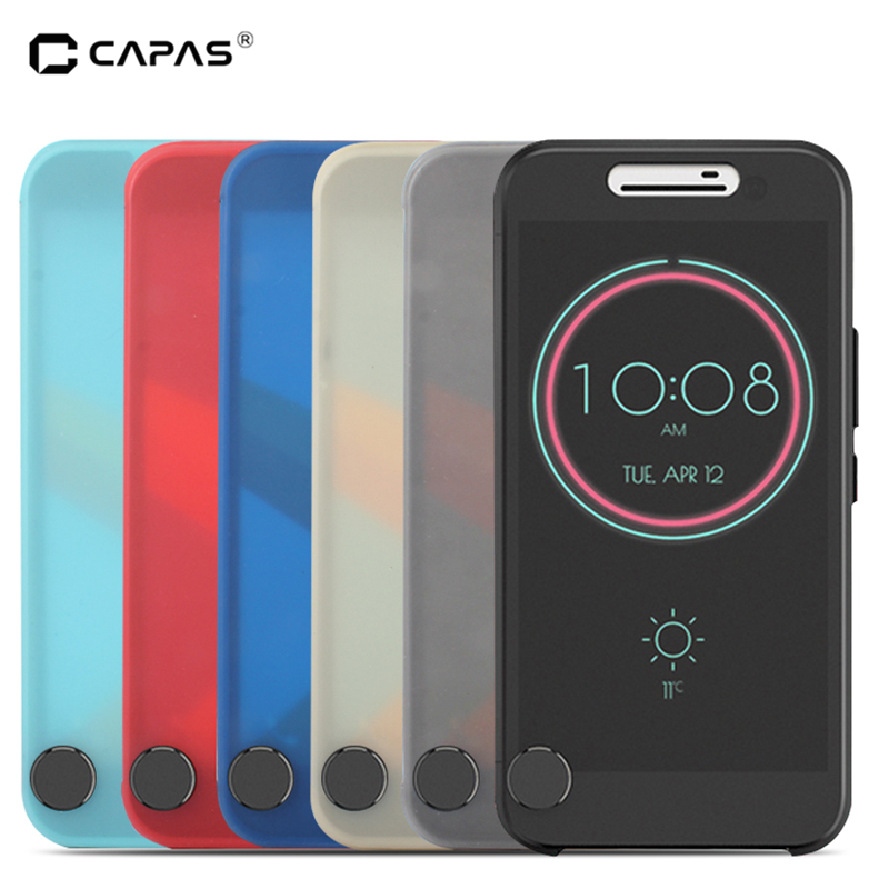 

For HTC 10 Flip Case Cover Smart Sleep Wake Ice View Window PC Cover For HTC One M10 Lifestyle Case Touchable Protective Shield, Red