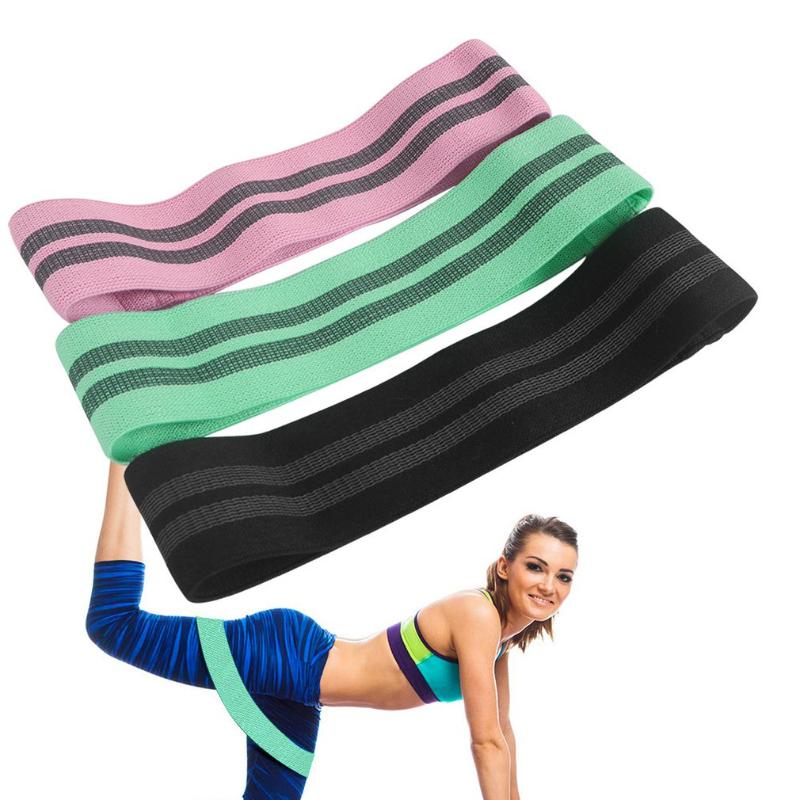 

1PC Hip Band elastic band Yoga Resistance Wide Fitness Exercise Legs Loop For Circle Squats Training Anti Slip Rolling, Black