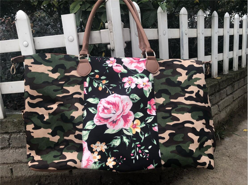 

22 inch Women Floral Handbag Patchwork Duffle Storage Bags Handbag Camo Shoulder Bags Sarah Shopping Bags Weekender Totes A52902, As show