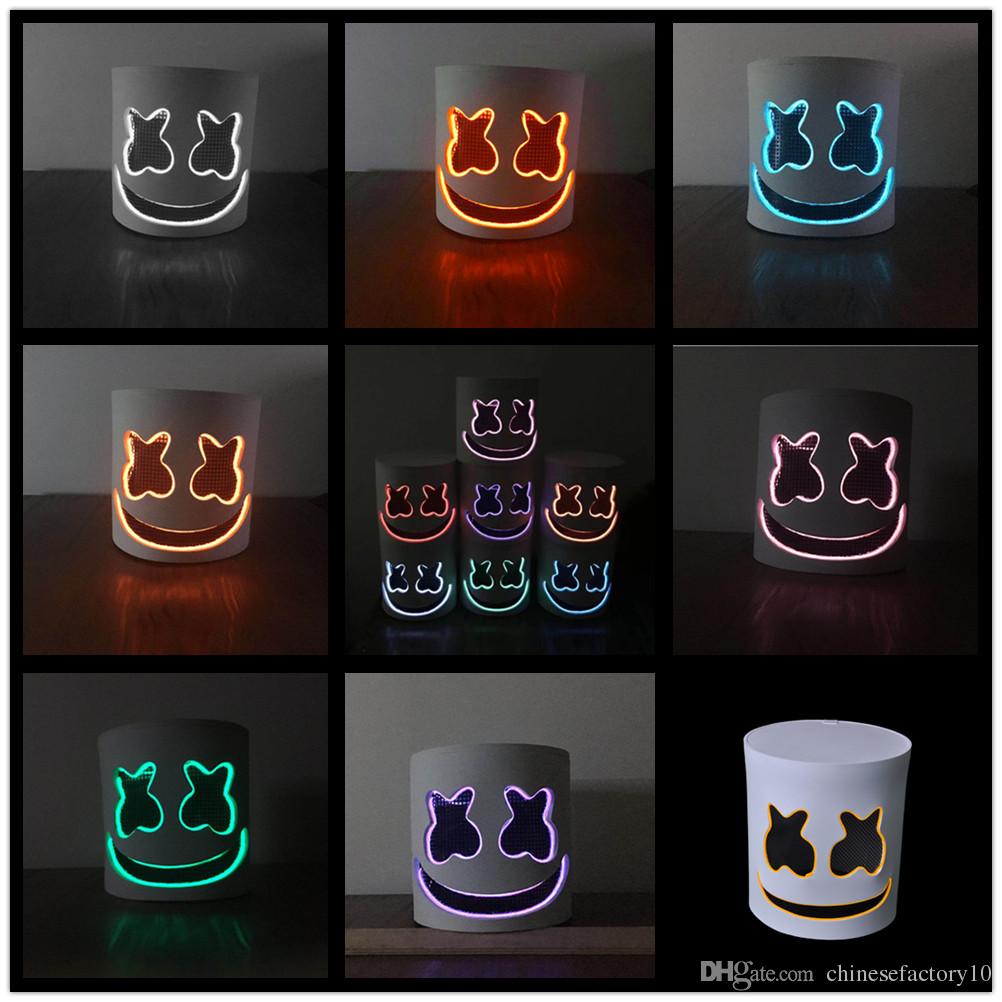 LED Mask DJ Novelty Fun Full Head Helmet Halloween Cosplay Mark Bar Music Prop