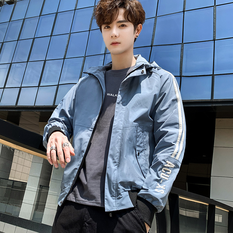 

Autumn Jacket Men Spring Jackets Cotton Coat 4XL Men Trend Jackets Pockets Outwear Boys Jacket Safari Style, Black