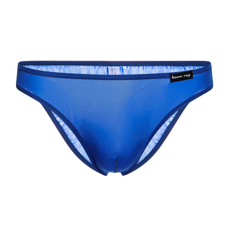 

Men Sexy Transparent Briefs Fashion Bikini Tangas Low Waist Ultra Thin Underwear Smooth ice silky Brief Gay Men Underwear, Color send by ramdon
