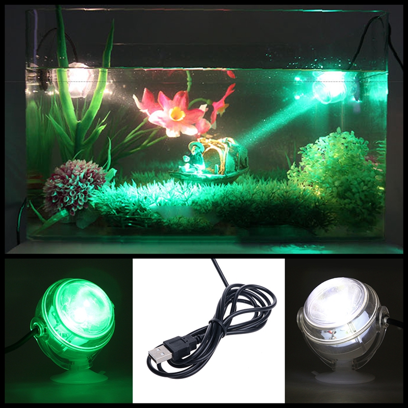 

Aquarium Fish Tank Submersible LED Spotlight Lighting Underwater Lamp EU Plug 4 Colors