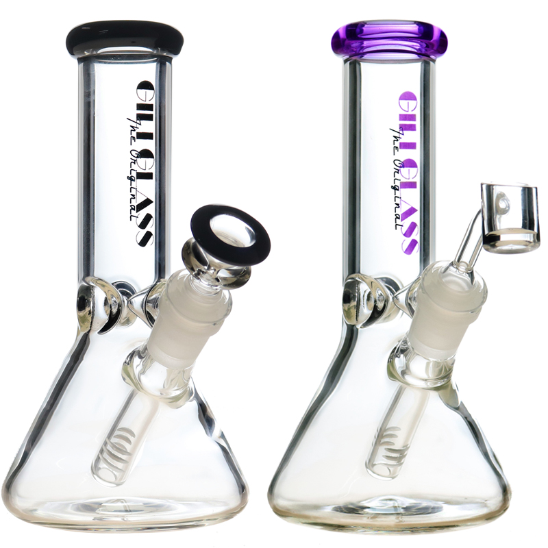 

glass beaker bong heady water pipe dab rig bongs 5mm thick 8 inches small quartz banger bowl herb pipes wax Smoking Accessories